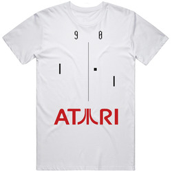 Atari Retro Logo Pong White Mens Soft Cotton Tee T Shirt