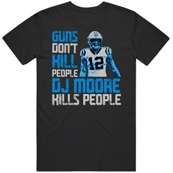 Guns Dont Kill Dj Moore Kills People Carolina Football Mens Soft Cotton Tee T Shirt