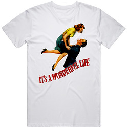 Its A Wonderful Life Retro Movie Poster Christmas Mens Soft Cotton Tee T Shirt