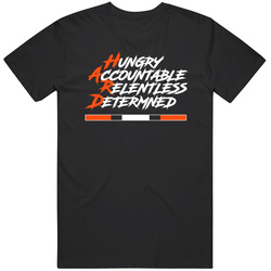 Hungry Accountable Relentless Determined Cleveland Football Fan Mens Soft Cotton Tee T Shirt