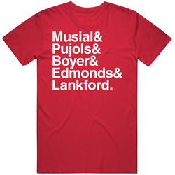 St Louis Home Run Musial Pujols Boyer Edmonds Mens Soft Cotton Tee T Shirt