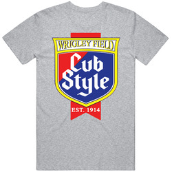 Cub Style Coat Of Arms Cubs Baseball Mens Soft Cotton Tee T Shirt