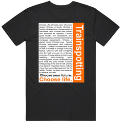 Trainspotting Movie Fan Choose Life Cool Unique Gift Mens Soft Cotton Tee T Shirt
