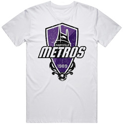 Nashville Metros A-league Soccer Fc Team Retro Logo Mens Soft Cotton Tee T Shirt