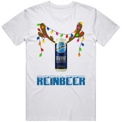 Blue Moon Reinbeer Funny Beer Lager Fan Christmas Mens Soft Cotton Tee T Shirt
