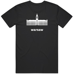 Warsaw Poland World Class Cities Landmarks Dark Mens Soft Cotton Tee T Shirt
