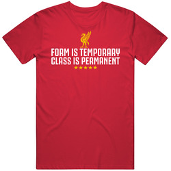 Form Is Temporary Class Is Permanent Jurgen Kloop Liverpool Football Fan Mens Soft Cotton Tee T Shirt