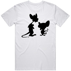 Pinky And The Brain Tv Show Fan Silhouette Mens Soft Cotton Tee T Shirt