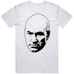 Jean-luc Picard Patrick Stewart Star Trek  80s Tv Show Character Fan Mens Soft Cotton Tee T Shirt
