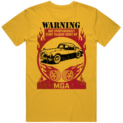 1959 Mg Mga Warning May Start Talking About My Car Worn Look Mens Soft Cotton Tee T Shirt