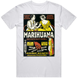 Marihuana Weed With Roots In Hell Marijuana Retro Mens Soft Cotton Tee T Shirt
