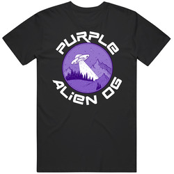 Purple Alien Og Cannabis Ganja Marijuana Strain Smoking Fan Mens Soft Cotton Tee T Shirt
