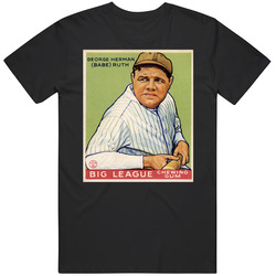 George Herman Babe Ruth Baseball Legend Big League Chewing Gum Trading Card Mens Soft Cotton Tee T Shirt