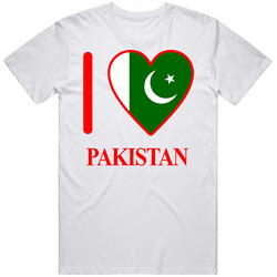 I Love Pakistan Olympics Country Mens Soft Cotton Tee T Shirt