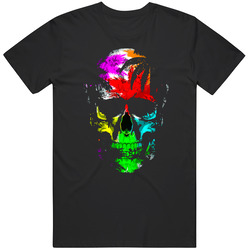 Beautiful Hand Drawn Sketch Illustration The Skull On The Watercolor Background Mens Soft Cotton Tee T Shirt