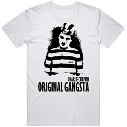 Original Gangsta Funny Charlie Chaplin Actor Mens Soft Cotton Tee T Shirt