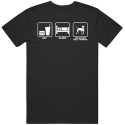Miniature Bull Terrier Custom Dog Breed Eat Sleep Mens Soft Cotton Tee T Shirt