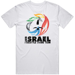 Israel Freestyle Skiing Team 2014 Olympic Sochi Vintage Distressed Mens Soft Cotton Tee T Shirt