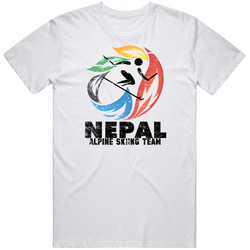 Nepal Alpine Skiing Team 2014 Olympic Sochi Vintage Distressed Mens Soft Cotton Tee T Shirt