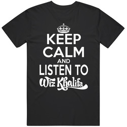 Keep Calm And Listen To Wiz Khalifa Popular Rapper Fan Mens Soft Cotton Tee T Shirt