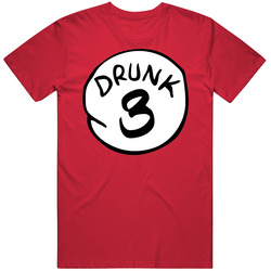 Drunk 3 Funny Halloween Costume Vintage Tee Unisex Red Mens Soft Cotton Tee T Shirt