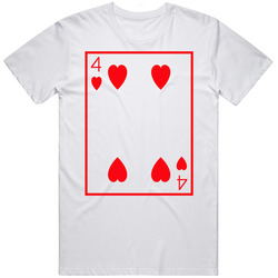 Four Of Hearts Playing Card Funny Halloween Costume Mens Soft Cotton Tee T Shirt