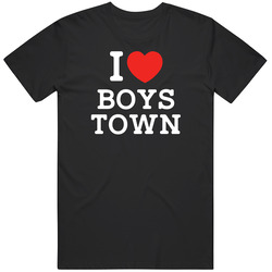 I Love Boys Town Mens Soft Cotton Tee T Shirt