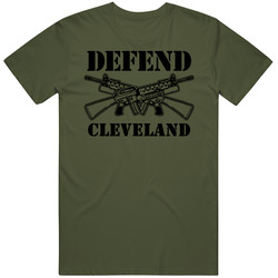 Cleveland Defend This City Army Military Strong Cleveland Custom Mens Soft Cotton Tee T Shirt