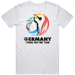 Germany Figure Skating Team 2014 Olympic Sochi Vintage Distressed Mens Soft Cotton Tee T Shirt