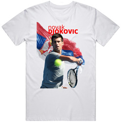 Novak Djokovic  White Vintage Cotton Tee Classic Mens Soft Cotton Tee T Shirt