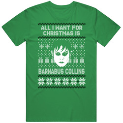 Barnabus Collins All I Want For Christmas Ugly Christmas Johnny Depp Fan Mens Soft Cotton Tee T Shirt