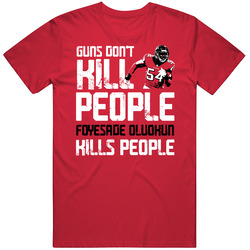 Foyesade Oluokun Guns Dont Kill Atlanta Football Fan Mens Soft Cotton Tee T Shirt