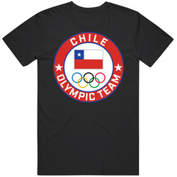 Chile Winter Olympic Team Pyeongchang 2018 Round Logo Mens Soft Cotton Tee T Shirt