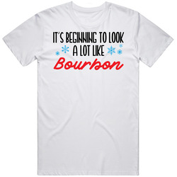 It's Beginning To Look A Lot Like Bourbon Funny Christmas Holiday Drinking Mens Soft Cotton Tee T Shirt
