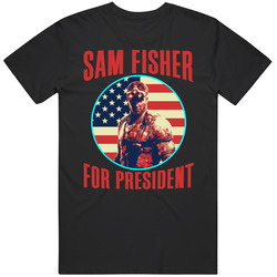 Sam Fisher Splinter Cell For President Spy Video Game Fan Mens Soft Cotton Tee T Shirt