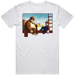 Super Mario And Donkey Kong Having A Beer Mens Soft Cotton Tee T Shirt