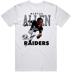 Marcus Allen Retro Football Caricature Mens Soft Cotton Tee T Shirt