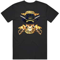 United States Cavalry Skull Western Mens Soft Cotton Tee T Shirt