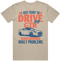 Nissan Gtr Just Drive And Ignore My Adult Problems Car Worn Look Mens Soft Cotton Tee T Shirt