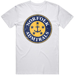 Norfolk Admirals Echl Hockey League Vintage Team Logo Mens Soft Cotton Tee T Shirt