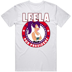 Leela For President Futurama Adult Cartoon Character Campaign Parody Tv Show Fan Mens Soft Cotton Tee T Shirt
