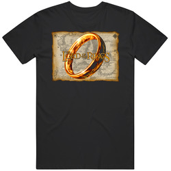 Lord Of The Rings Map Stlye Mens Soft Cotton Tee T Shirt