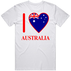 I Love Australia Olympics Country Mens Soft Cotton Tee T Shirt