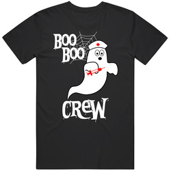 Boo Boo Crew Funny Ghost Nurse Healer Halloween Mens Soft Cotton Tee T Shirt