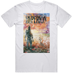 Dan Simmons Hyperion Science Fiction Fan Book Novel Cover Worn Look Mens Soft Cotton Tee T Shirt