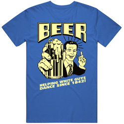 Beer Helping White Guys Dance Funny Mens Soft Cotton Tee T Shirt