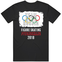 Team Flag Olympic Athletes From Russia Figure Skating Pyeongchang 2018 Olympic Mens Soft Cotton Tee T Shirt