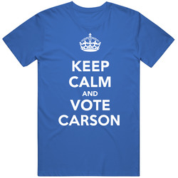 Keep Calm And Vote Carson 2016 President Mens Soft Cotton Tee T Shirt
