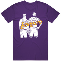 Lebronzo Lebron And Lonzo Mashup Los Angeles L Basketball Fan Mens Soft Cotton Tee T Shirt