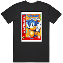 Sonic The Hedgehog Sega Genesis Fan Cover Mens Soft Cotton Tee T Shirt